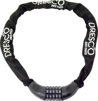 Dresco Kettenkombinationsschloss 90 cm – rund 6 mm – schwarz