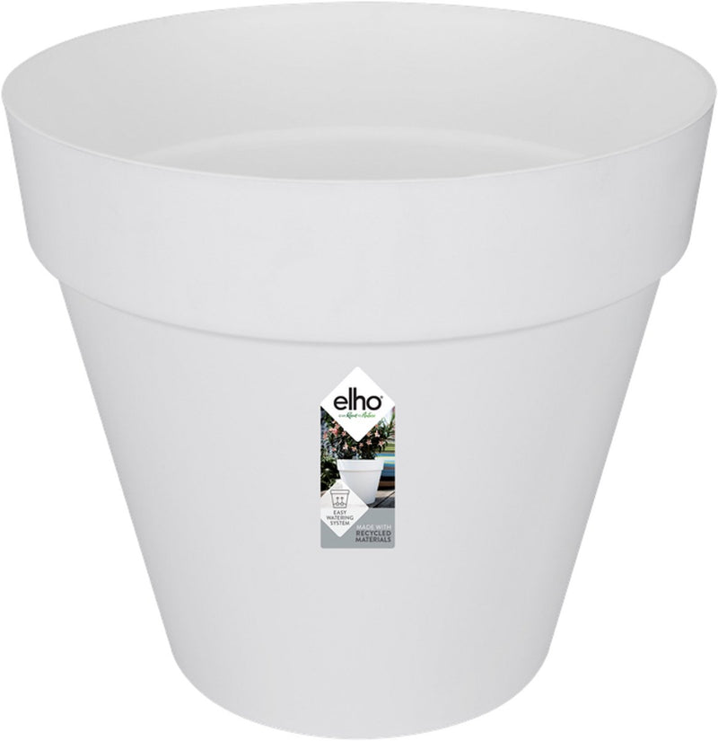 Elho Loft Urban Round 60 – großer Blumentopf für den Außenbereich – Wasserreservoir – 100 % recycelter Kunststoff – ø 58,0 x H 54,0 cm – weiß