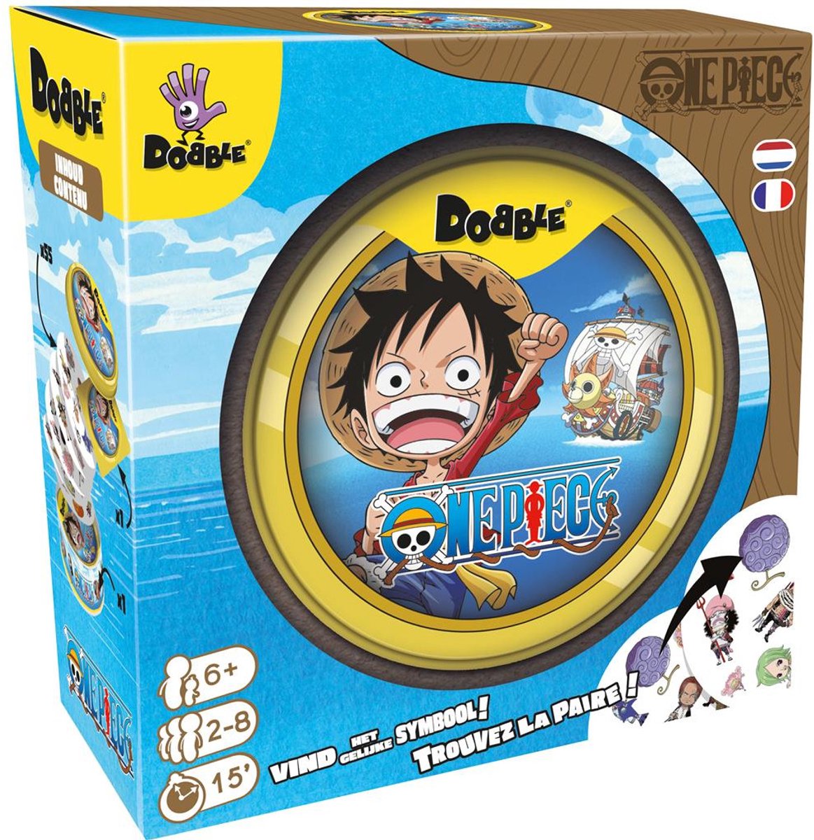 Asmodee Kartenspiel Dobble One Piece – Lernspiel für Kinder.