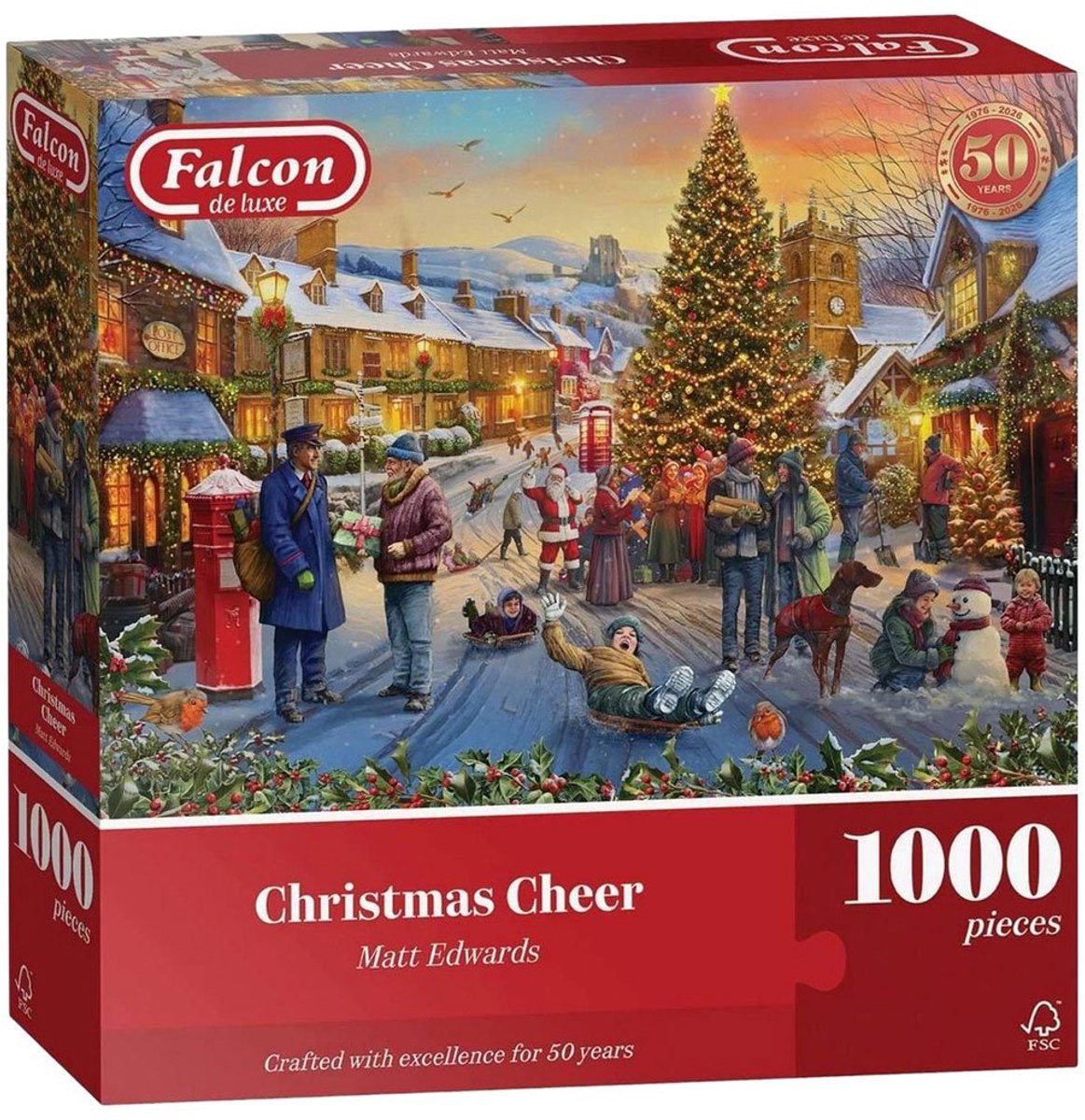 Jumbo-Falken-Weihnachtspuzzle - 1000 Teile.