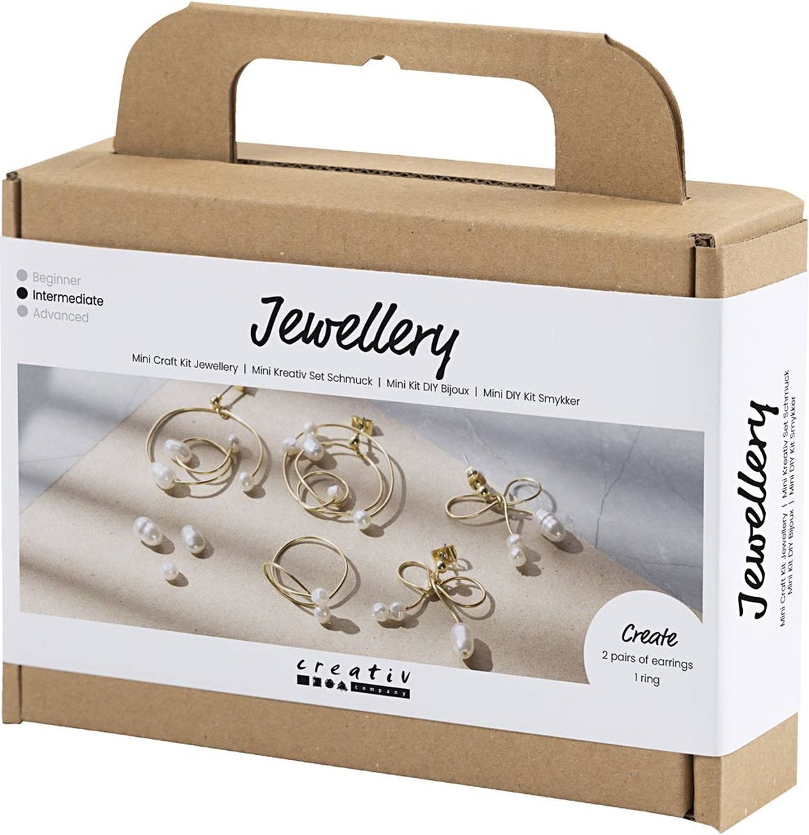 Creativ Company Mini-Hobby-Set Schmuck, Ohrringe aus Metalldraht, vergoldet, 1 Box