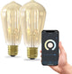 Calex Smart-Lampe – 2er-Set – WLAN-LED-Filamentbeleuchtung – E27 – rustikale Smart-Glühbirne Gold – dimmbar – warmweißes Licht – 7 W