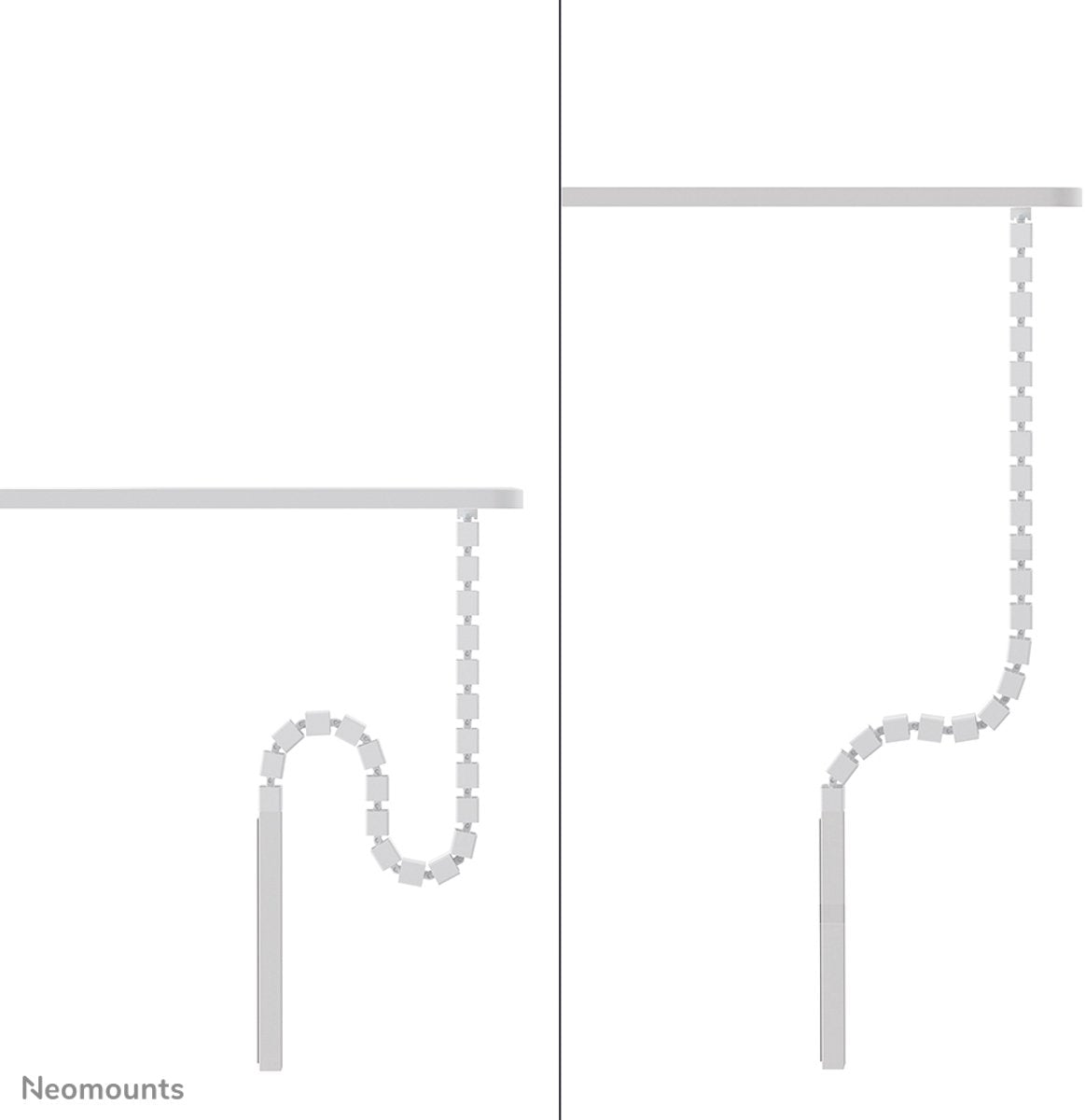 Neomounts ads06-133wh Kabelführung – modulare Segmente – Schraubmontage – magnetischer Kabelkanal – universell – Weiß