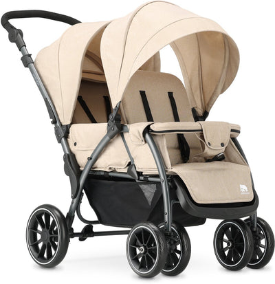 Deryan Elena Duo Buggy – Doppelbuggy – kompaktes Leichtgewicht – Nougat