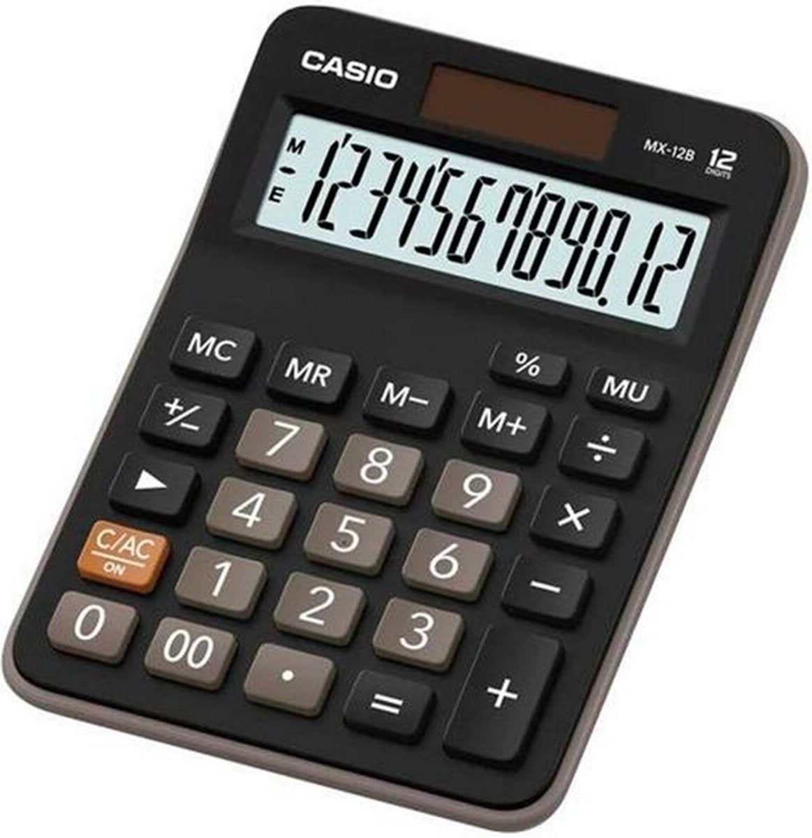 Casio-Rechner – Schwarz – Solarbatterie – 12 Ziffern