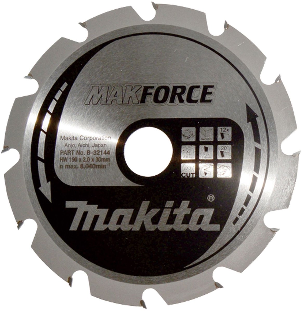 Makita Zubehör Kreissägeblatt | Holz | 190x30x2,0 12t 20g - b-32144