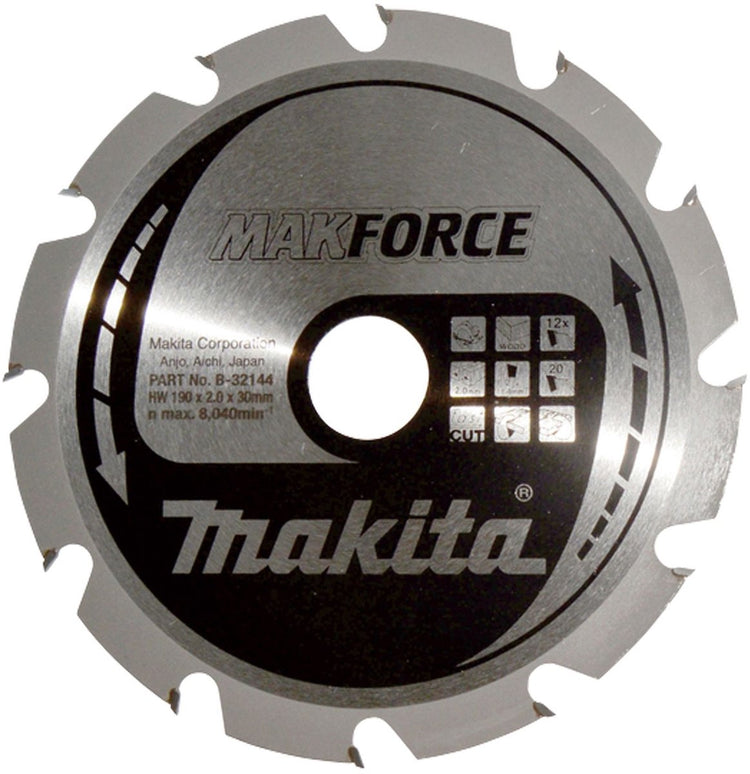 Makita Zubehör Kreissägeblatt | Holz | 190x30x2,0 12t 20g - b-32144