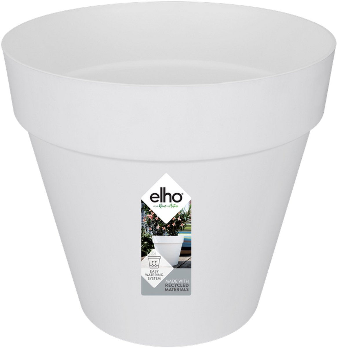 Elho Loft Urban Round 30 – Blumentopf für den Außenbereich – ø 28,5 x H 26,0 cm – weiß