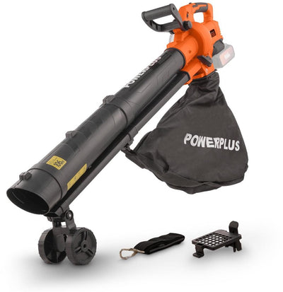 Powerplus Dual Power Akku-Laubbläser powdpg75270 – 40-V-Akku-Laubbläser, 3-in-1: Häckseln, Blasen und Saugen, maximale Luftgeschwindigkeit von 210 km/h, mit 45 l Fangsack, ohne Akku und Ladegerät