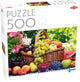 Tactic Obstkorb – Puzzle – 500 Teile – Korb mit bunten Früchten – Stillleben und Essensillustration – hohe skandinavische Qualität