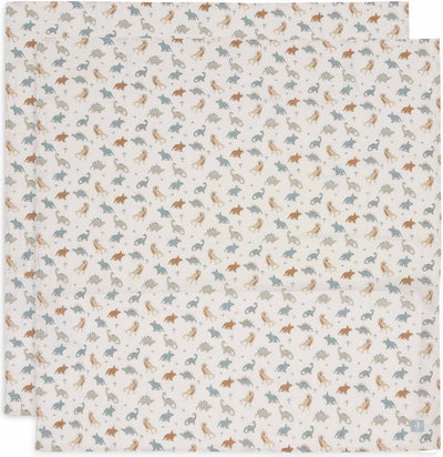 Jollein – hydrophiles Tuch groß 115 x 115 cm – Wickeltuch – weiche Baumwolle – 2 Stück – brüllend