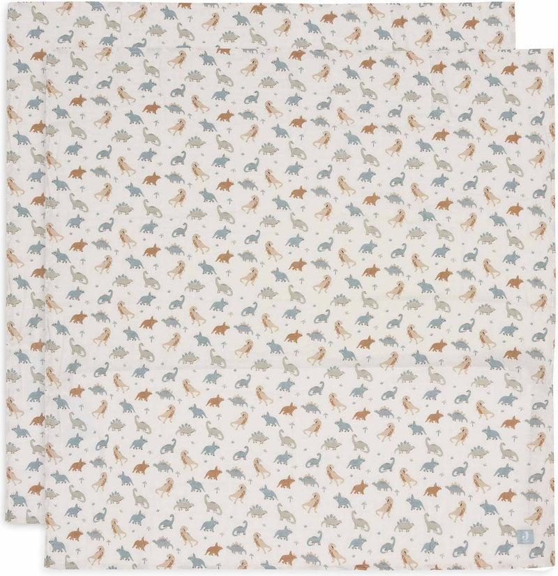 Jollein – hydrophiles Tuch groß 115 x 115 cm – Wickeltuch – weiche Baumwolle – 2 Stück – brüllend