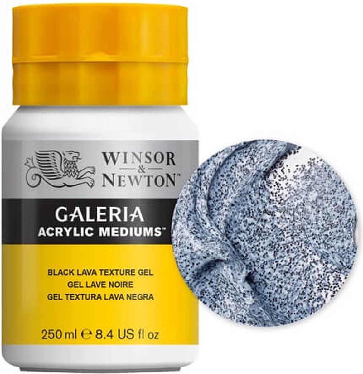Winsor Newton Galeria Acrylfarbe Medium Black Lava 250 ml