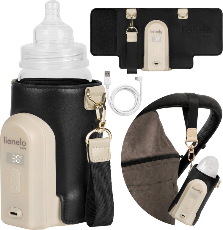 Lionelo thermup go evo Flaschenwärmer – mobil – 5 Temperaturstufen – USB-C-Aufladung – bis zu 9 Stunden Wärme – geeignet für Glas und Kunststoff