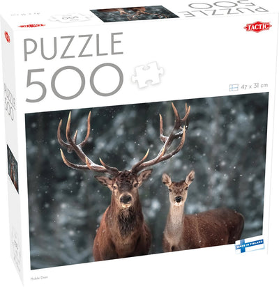 Tactic Edelhirsch – Puzzle – 500 Teile – Rotwild in Waldlandschaft – Natur und Tierwelt – hohe skandinavische Qualität