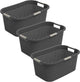 Rotho Country Wäschekorb - 3er-Set - 40 ltr - Anthrazit