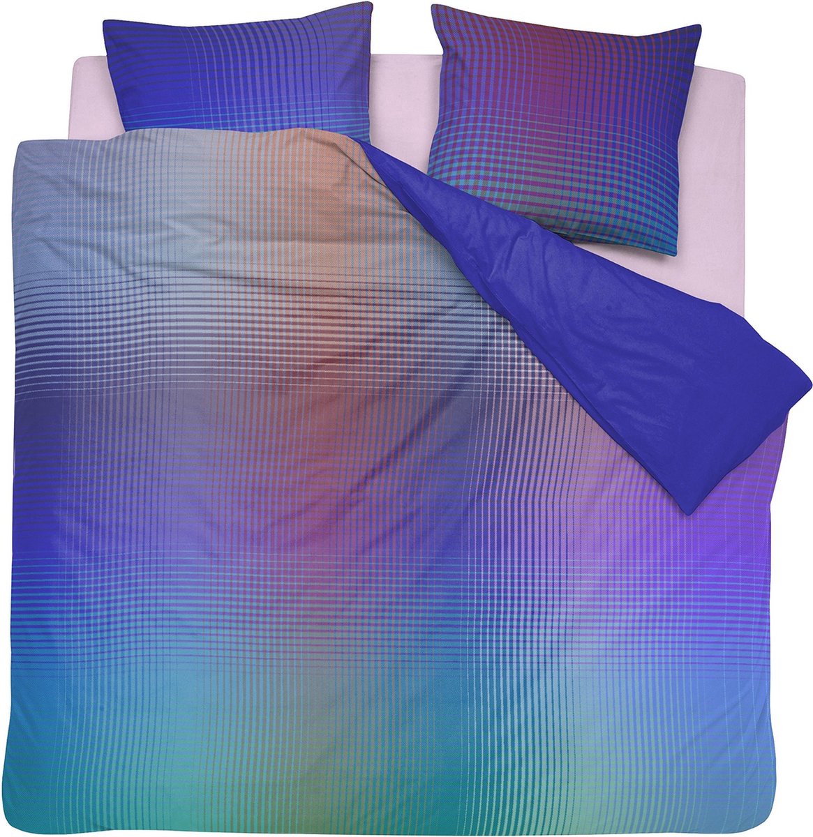 Damai Bettbezug Regenbogen – Satin – 260 x 200 220 cm – violett + 2 Kissenbezüge 60 x 70