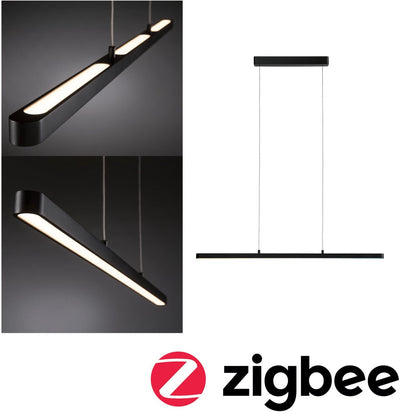 Paulmann LED-Hängelampe Smart Home Zigbee 3.0 Lento Tunable White 2100lm 41,5W Schwarz matt dimmbar