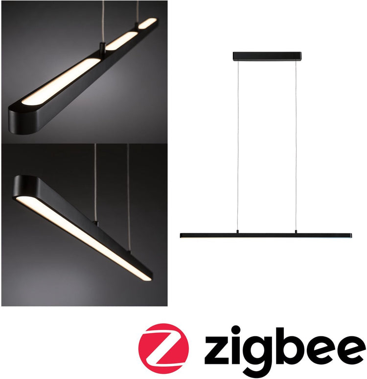 Paulmann LED-Hängelampe Smart Home Zigbee 3.0 Lento Tunable White 2100lm 41,5W Schwarz matt dimmbar