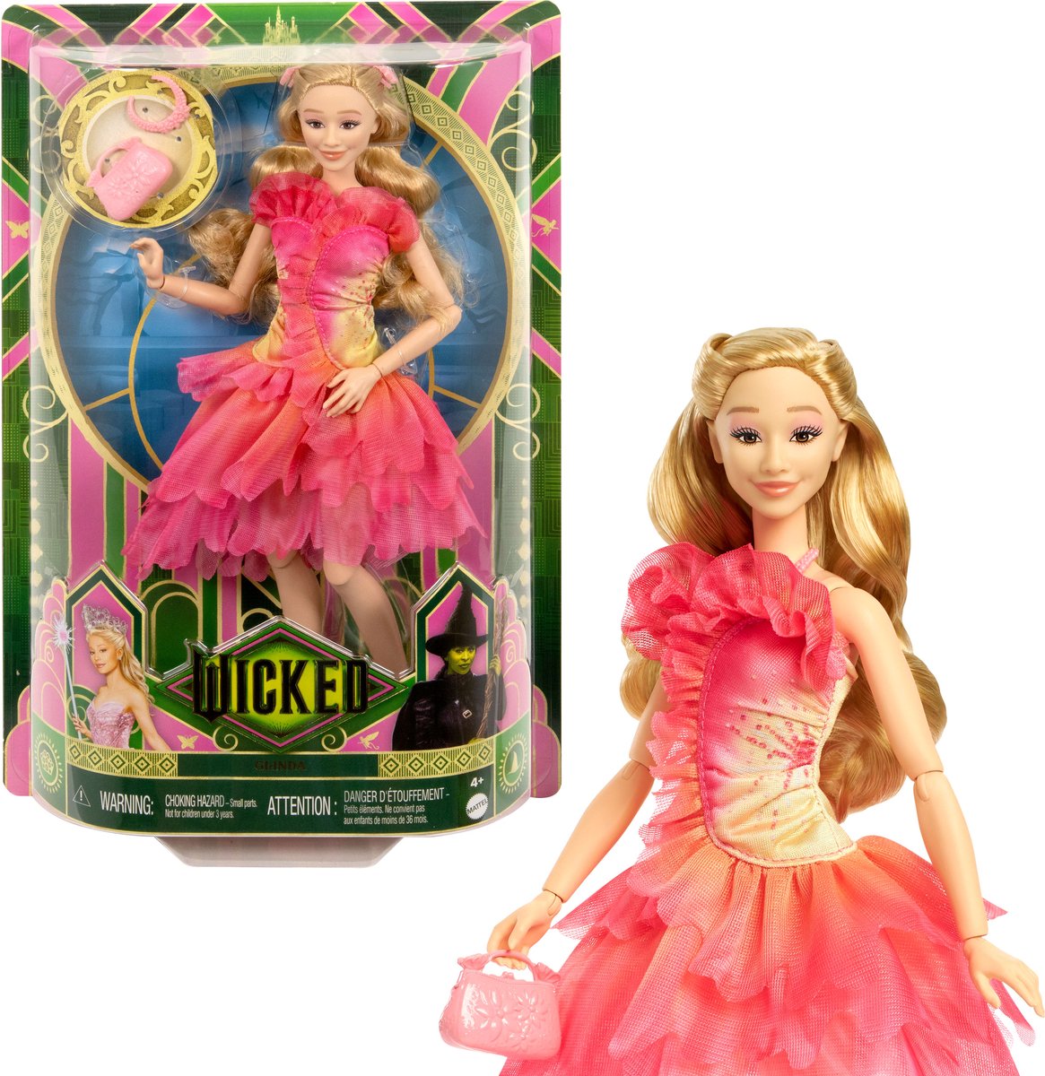 Böse Glinda – mit kurzem rosa Kleid – Modepuppe