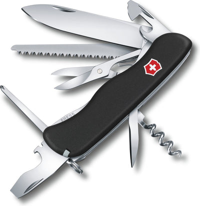 Victorinox Outrider schwarzes Schweizer Taschenmesser – 14 Funktionen – schwarz