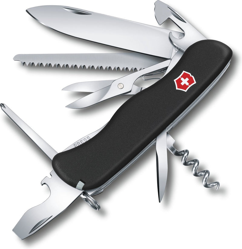 Victorinox Outrider schwarzes Schweizer Taschenmesser – 14 Funktionen – schwarz