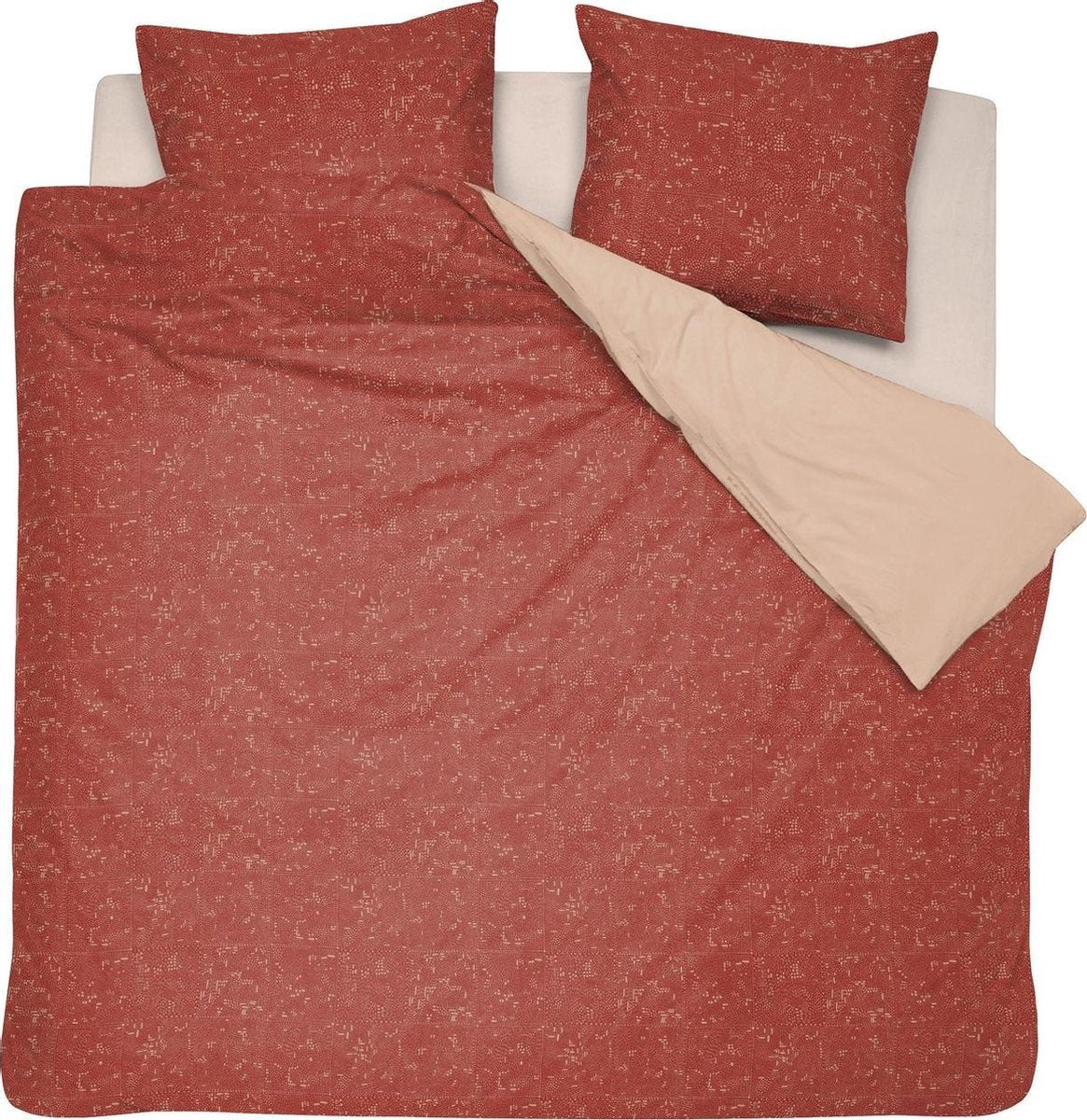 Damai - Bettbezug-Set - Bio-Baumwolle 240x200 220 cm - rot + 2 Kissenbezüge 60x70