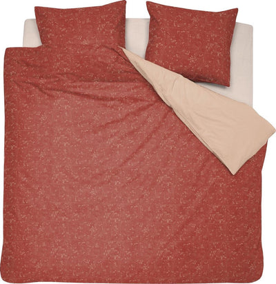 Damai - Bettbezug-Set - Bio-Baumwolle 240x200 220 cm - rot + 2 Kissenbezüge 60x70