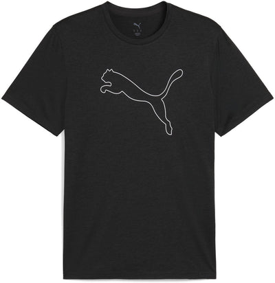 Puma M Tad Essential Heather Cat Tee (CF Large Cat) Herren-Sportshirt – Black Heather