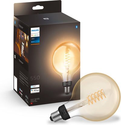 Philips Hue Filament-Globelampe G125 – warmweißes Licht – 550 Lumen – E27 – 1 Stück