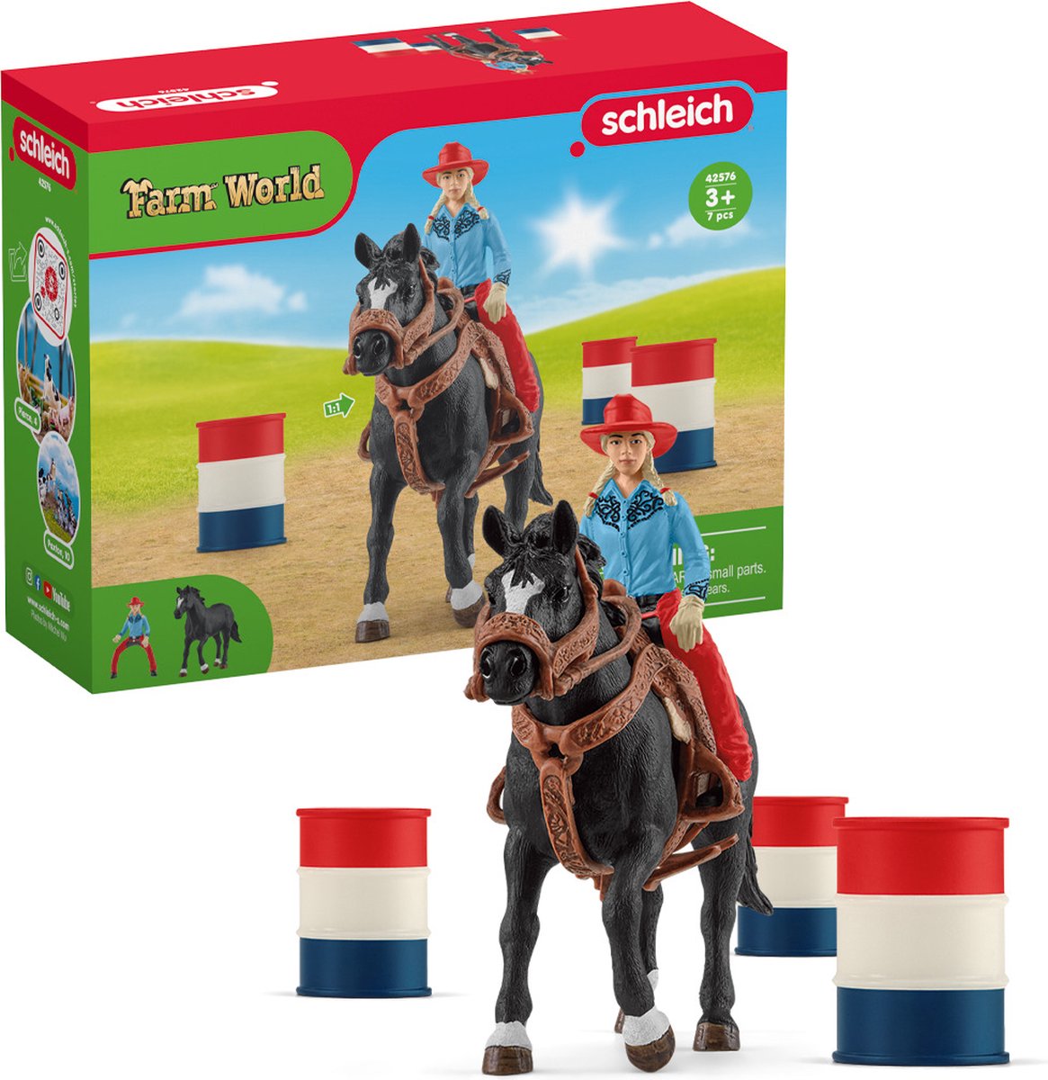 Schleich Farm World Barrel Racing mit Cowgirl 42576