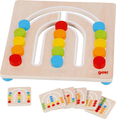 Goki Holzfarbe Sortierbrett Regenbogen, 7dlg.