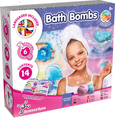Science 4 you Science4you Badebomben – Experimentierset – Badebomben-Bastelset für Kinder ab 8 Jahren – 6 Experimente – pädagogisches Wissenschaftsset