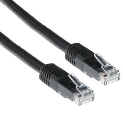 Schwarzes 5 m langes UTP-Cat6-Patchkabel von Act mit RJ45-Anschlüssen