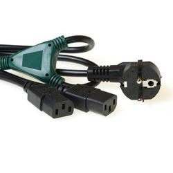 Geteiltes Stromkabel Act AK5050 Cee7 7 Stecker (gewinkelt) – C13 1 m