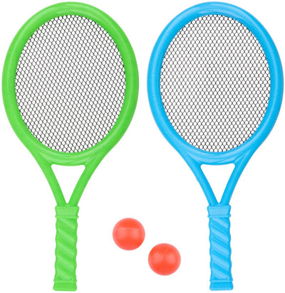 Eddy Toys Tennis-Set 4-teilig – Tennis-Spielset mit 2 Tennisschlägern und 2 Bällen – Tennis-Set für 2 Spieler – leichte Schläger – Outdoor-Spielzeug für Garten und Strand – Artikel 29756