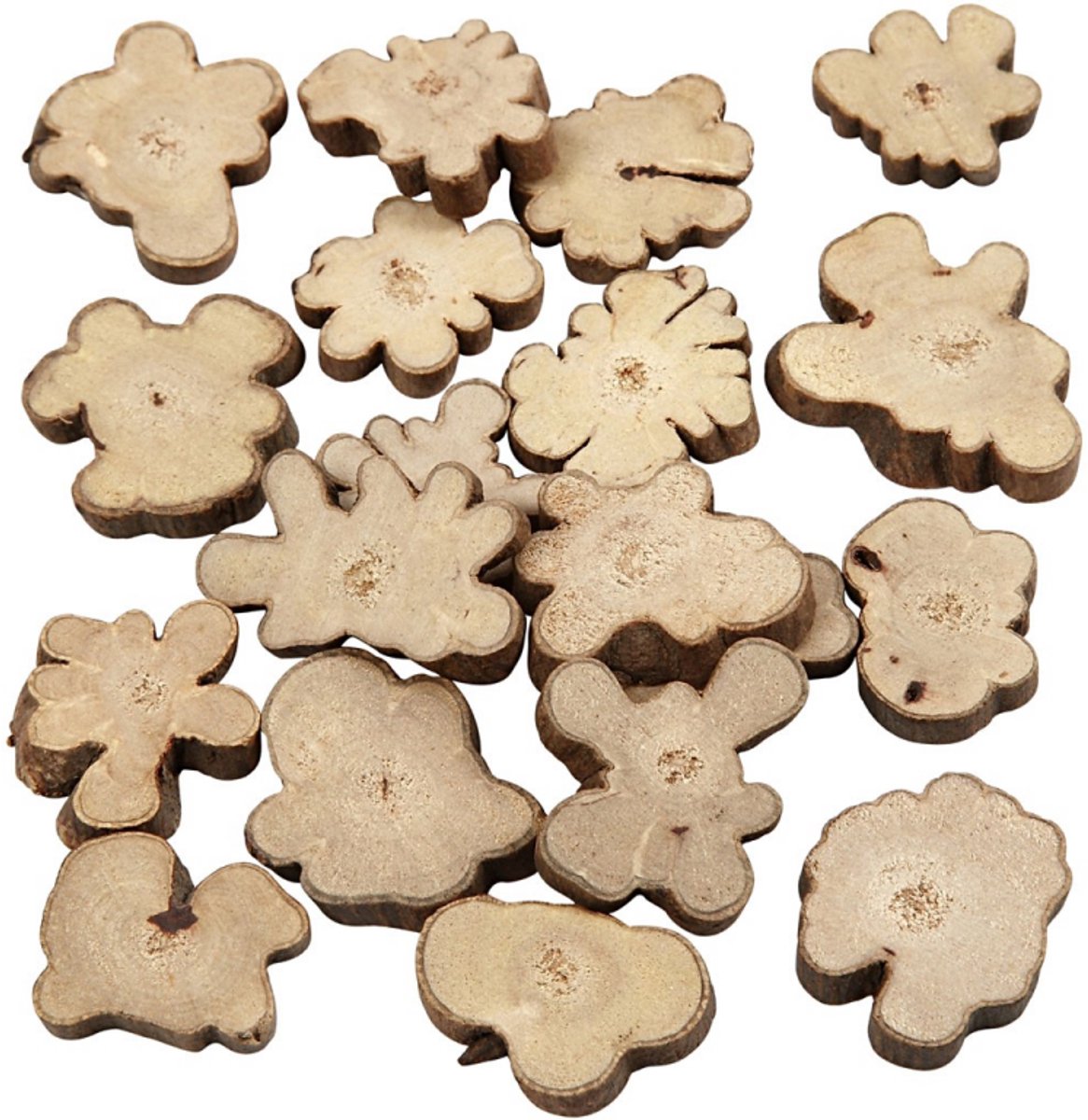 Creativ Company Holzmischung, Größe 15–40 mm, Stärke 5 mm, 230 g, 1 Karton