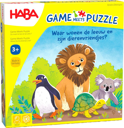 Haba-Puzzlespiel – Wo leben der Löwe und seine Tierfreunde? - 3+