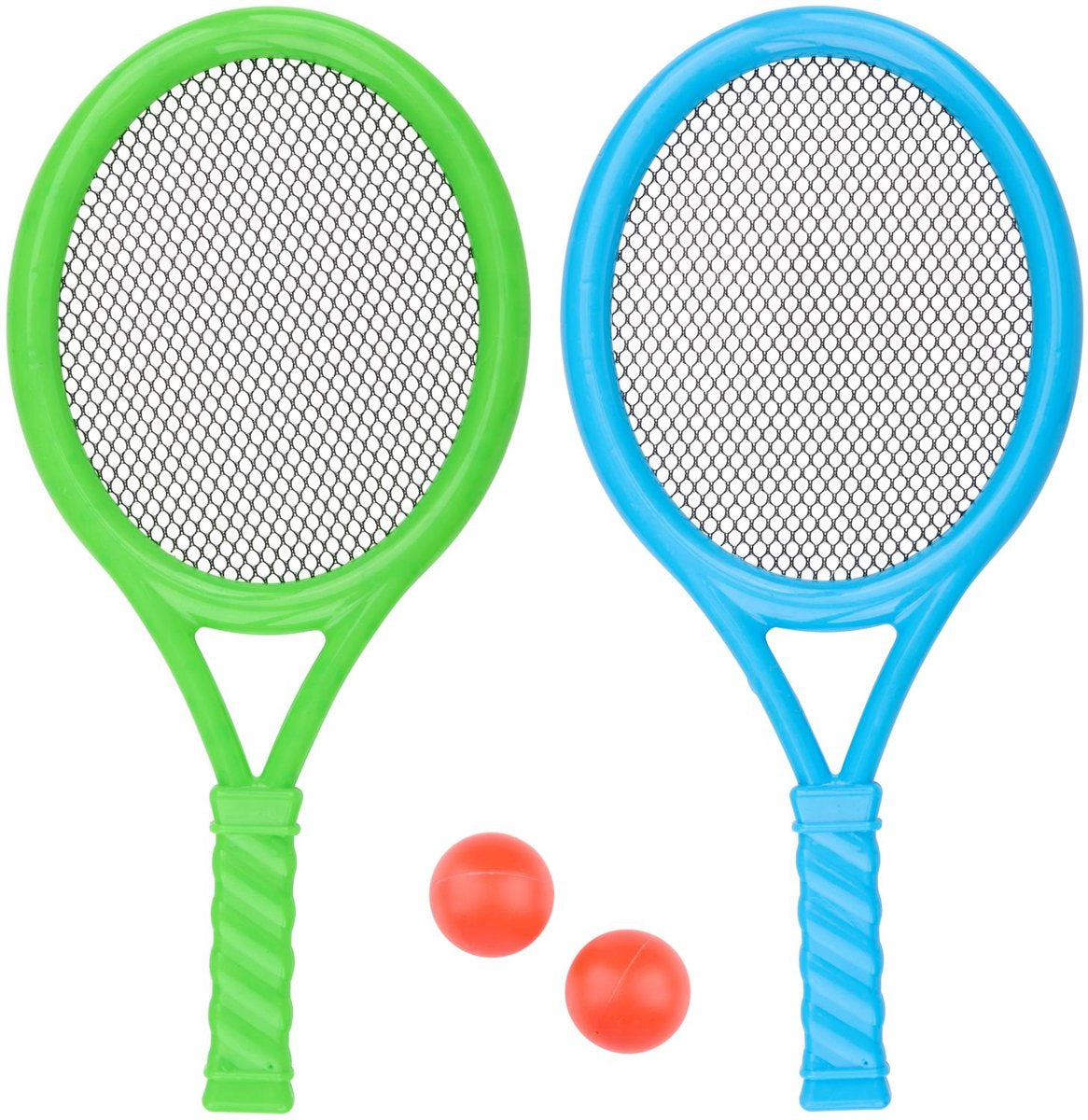 Eddy Toys Tennis-Set 4-teilig – Tennis-Spielset mit 2 Tennisschlägern und 2 Bällen – Tennis-Set für 2 Spieler – leichte Schläger – Outdoor-Spielzeug für Garten und Strand – Artikel 29756
