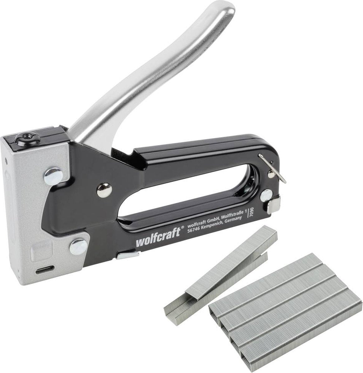 Wolfcraft - Nagler - Handnagler-Set mit 1000 Heftklammern - Tacker - 7090000