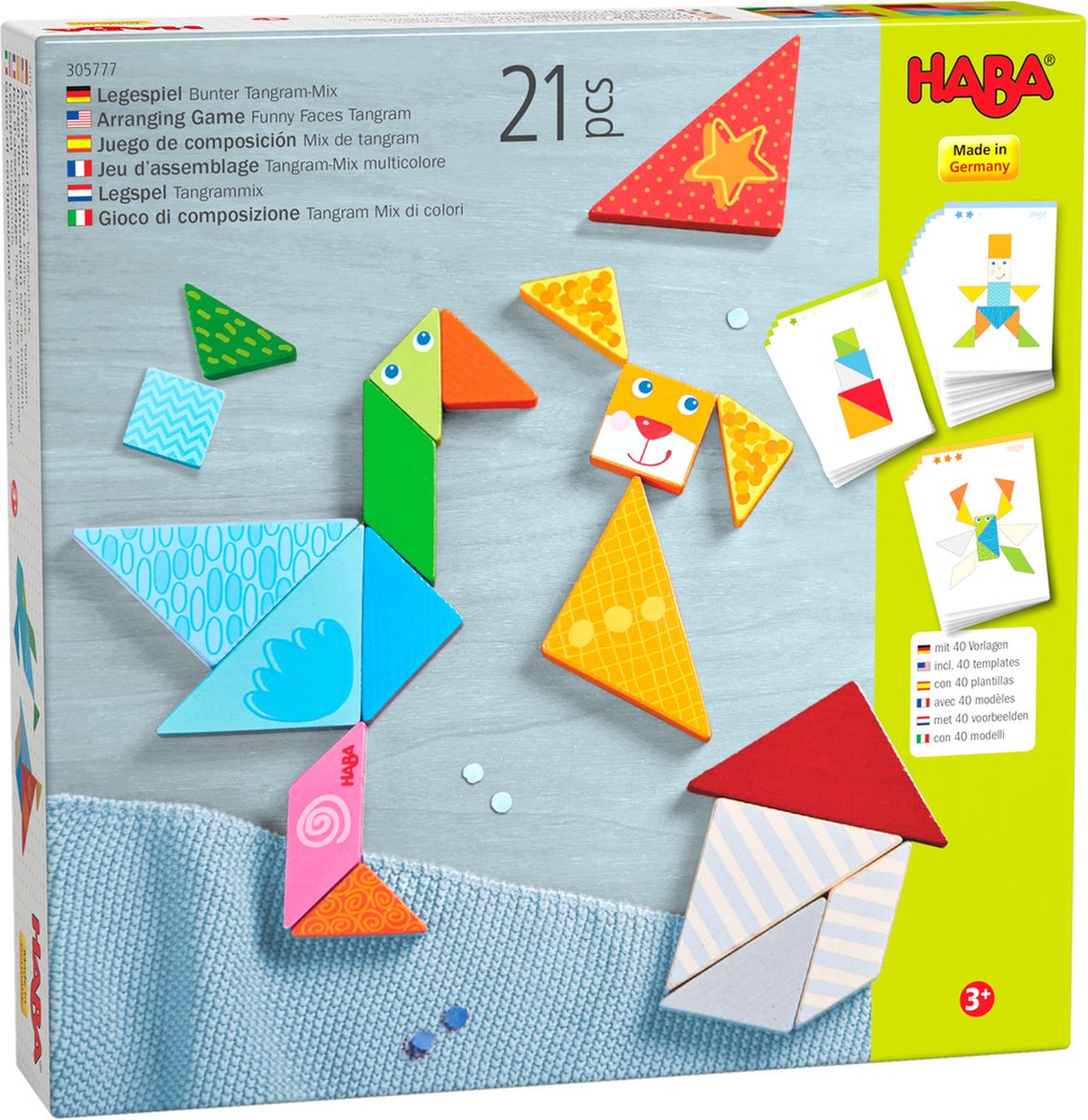 Haba Tangram-Mix-Formenspiel 21,9 x 21,9 cm Holz 21-teilig