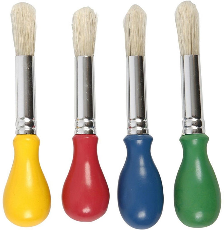 Creativ Company Kinderbürsten, L: 11,5 cm, d 13 mm, b: 11 mm, rund, 4 Stück 1 Box