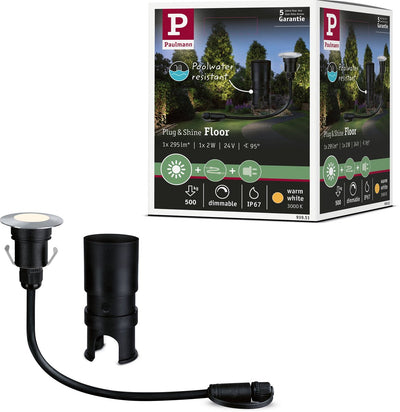 Paulmann Plug Shine LED Bodeneinbauleuchte Floor Mini Loose Spot IP67 3000K 2,5W Silber
