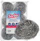 Sorbo – Metall-Scheuerschwamm – 6er-Set – starke Edelstahl-Scheuerschwämme 60 Gramm – entfernt hartnäckigen Schmutz von Pfannen, Backofengrill