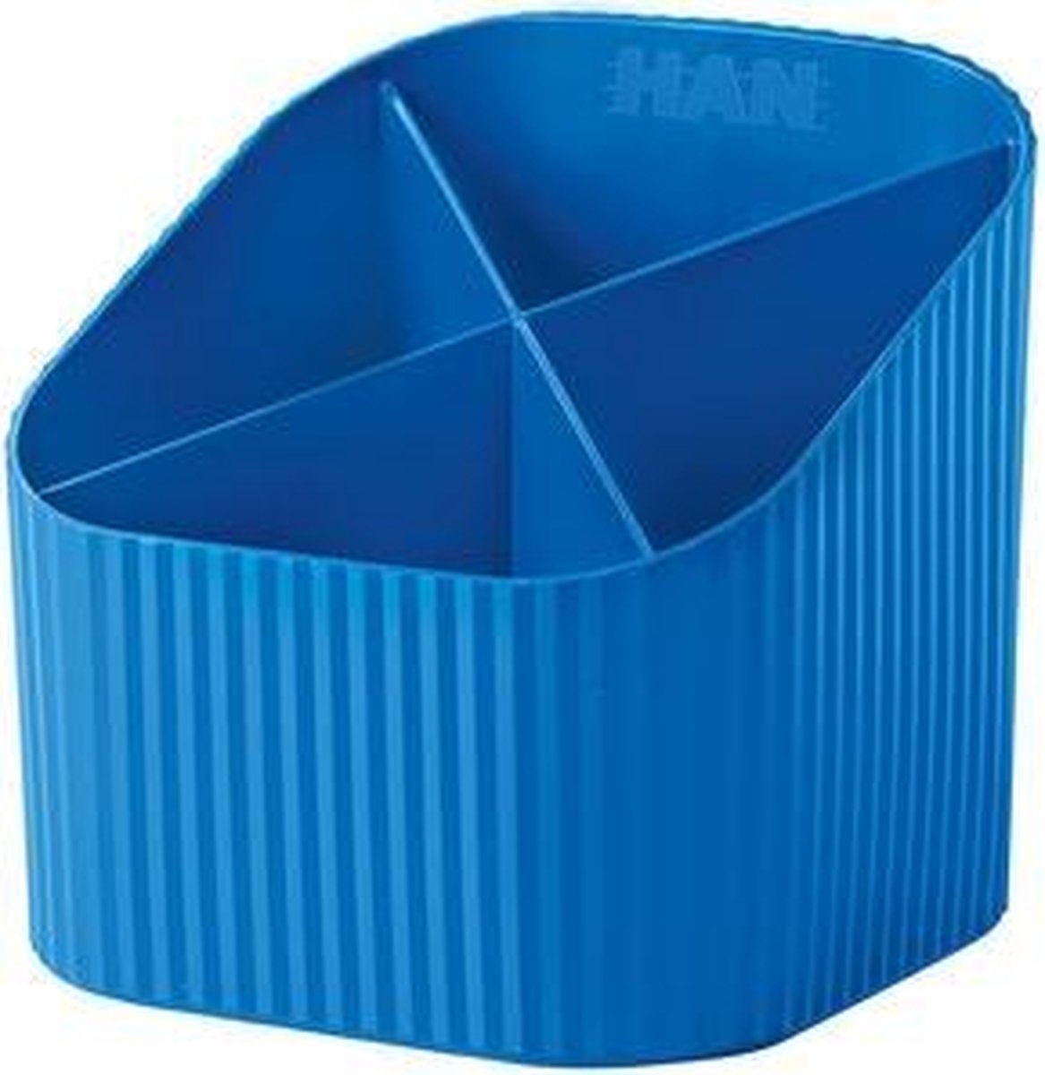 Han-Stiftetui – re-x-loop – 4 Fächer – blau – 100 % recyceltes Material – ha-17238-914