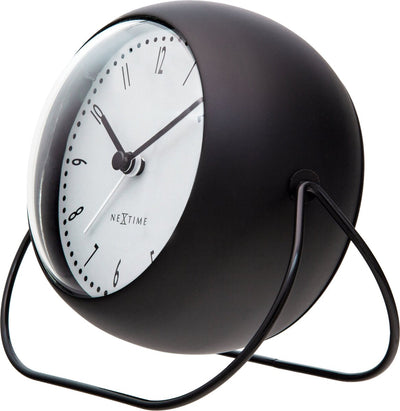 Nexttime Blasenwecker – Tischwecker – 14 × 12 × 8 cm – Metall – Schwarz – geräuschlos