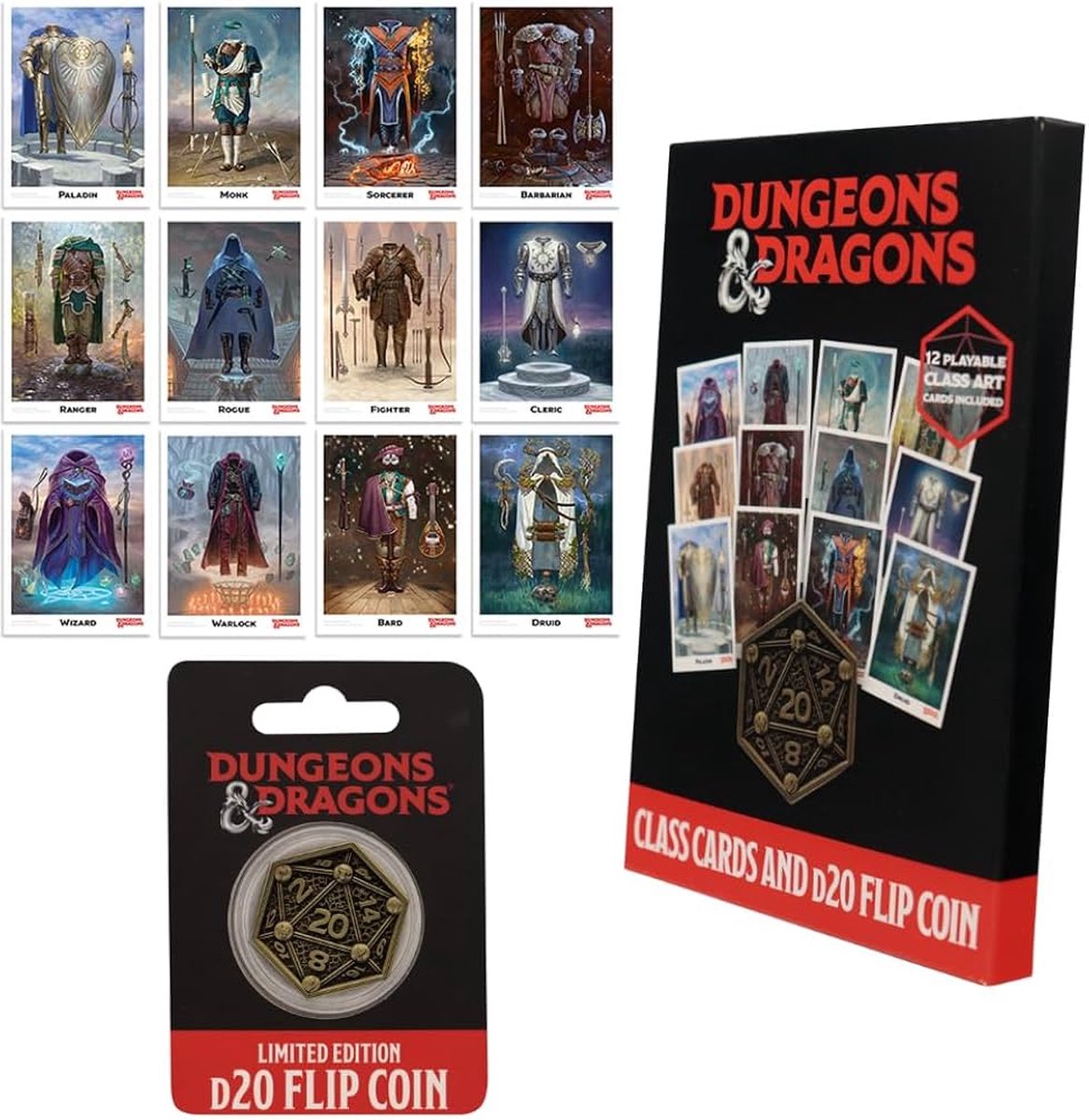 Dungeons and Dragons Dungeons Dragons: Klassenkarten und W20-Wurfmünze