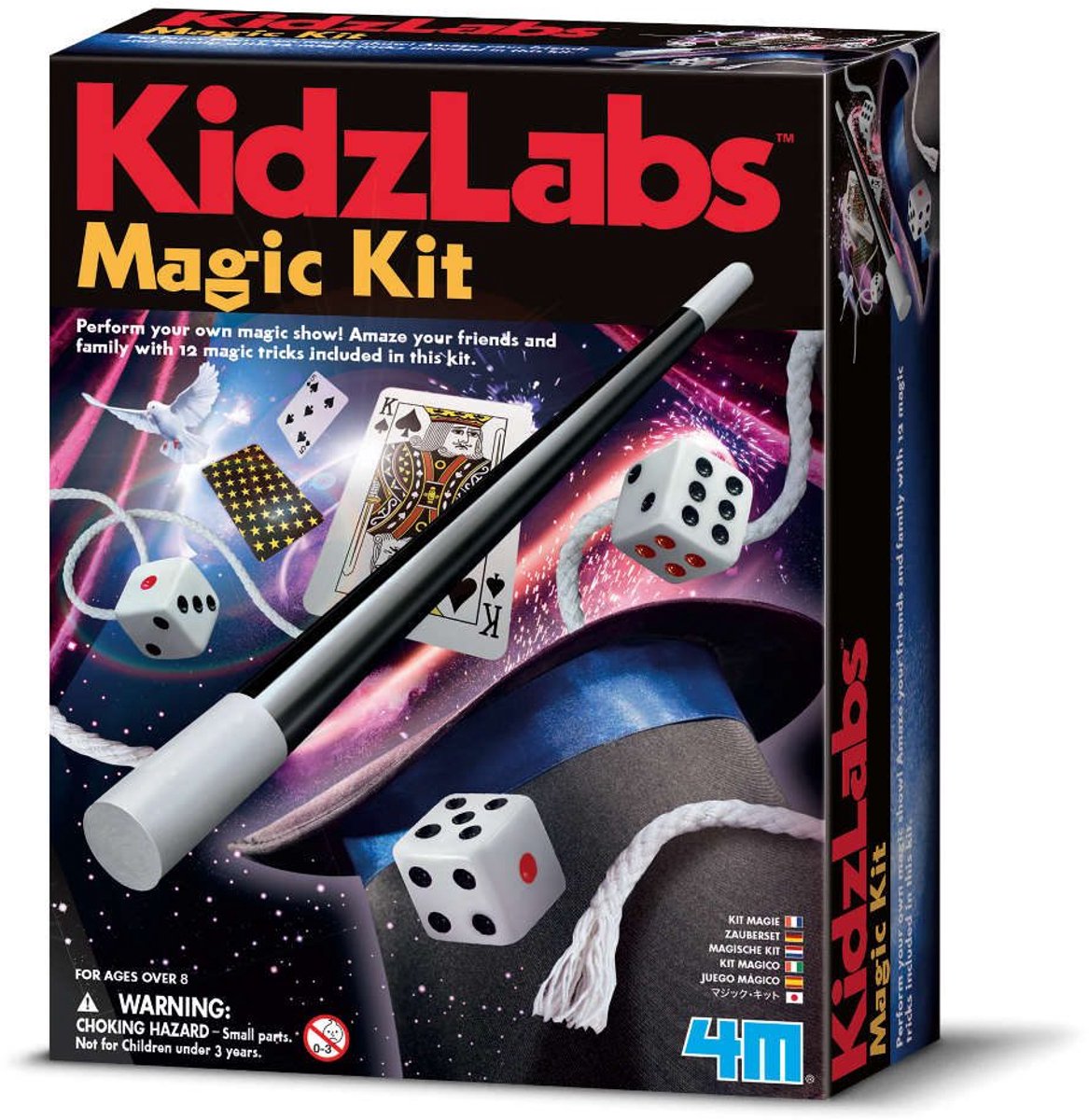 4m Wissenschaft und Spiele – Zauberbox für Kinder – Magie – 12 Zaubertricks – Kidzlabs – 8+