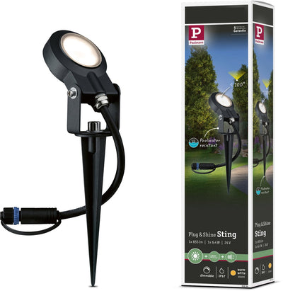 Paulmann Plug Shine LED Gartenstrahler Sting Loose Spot IP67 3000K 6,4W Anthrazit