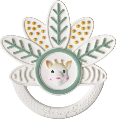 Sophie, das Giraffenblatt-Beißring – 5-Senses-Kollektion – 100 % Naturkautschuk – Baby-Beißspielzeug – ab 0 Monaten – 10 x 10 x 1 cm – ok-biobasiert – in weißer Geschenkbox